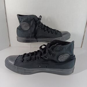 Converse Chuck Taylor Men’s 10.5 Women 12.5 All Black Monochrome High Top Canvas
